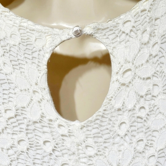 Ginger G Cottagecore Daisy Lace Sheath Summer Mini Dress (L) - Picture 4 of 7